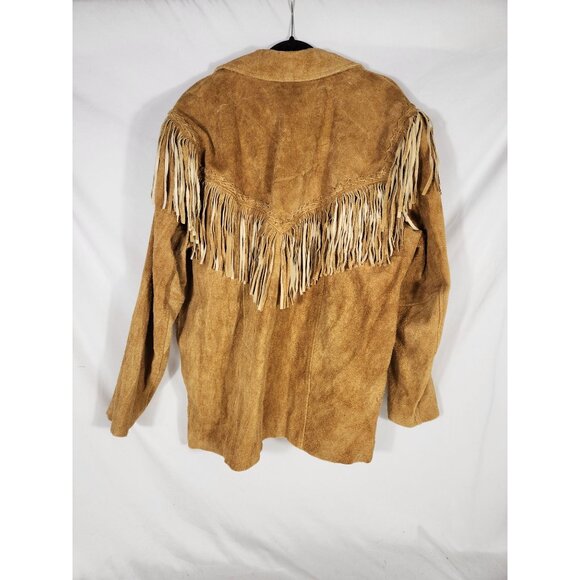 Vintage NOS Cocobee USA Mens Western "Yellowstone" Suede Fringe Coat ASOTV Camel - Picture 6 of 6